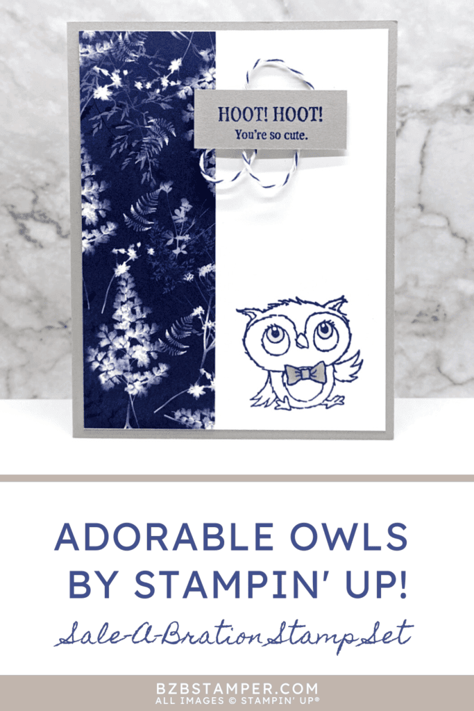 Adorable Owls Thinking of You Card 1 Adorable Owls Thinking of You Card in Navy Blue and Granite