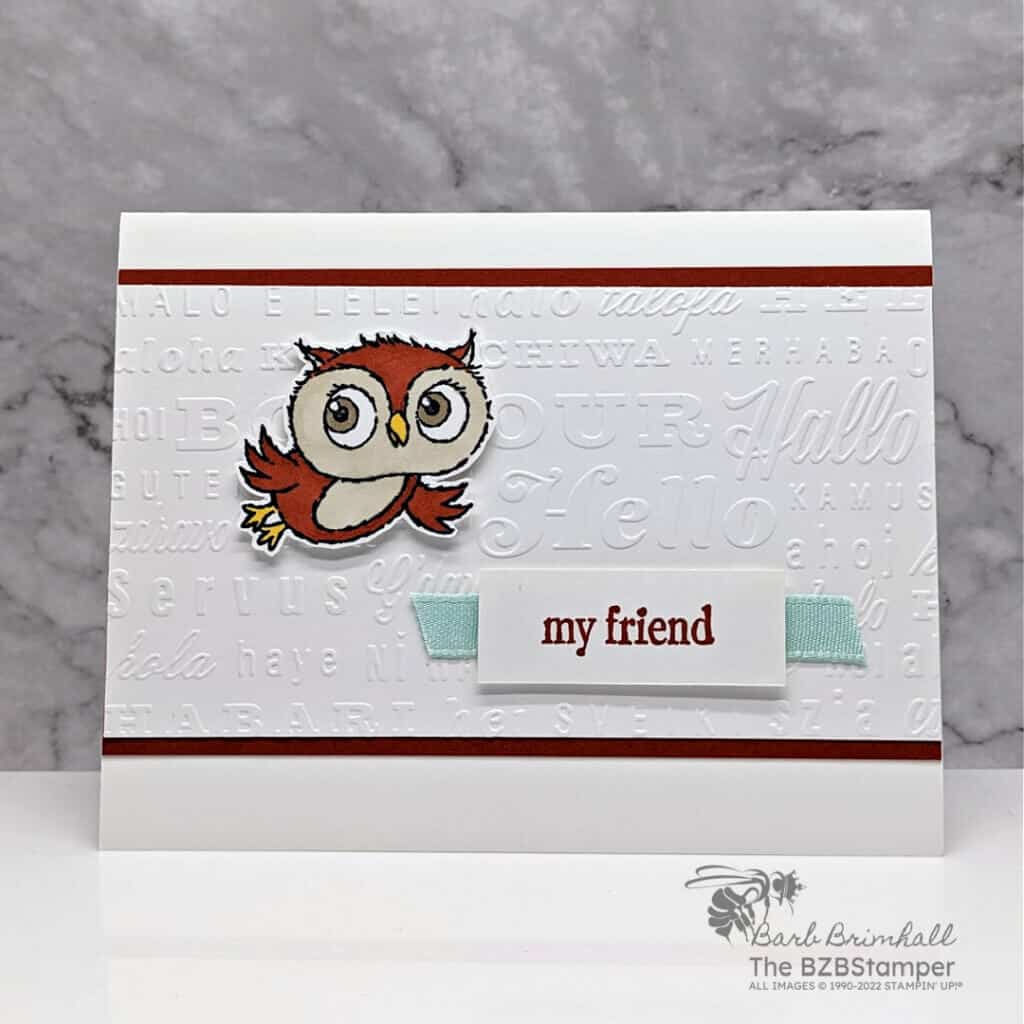 DIY Card featuring the Adorable Owls Stamp Set 2 010623 stampin up adorable owls hello friend