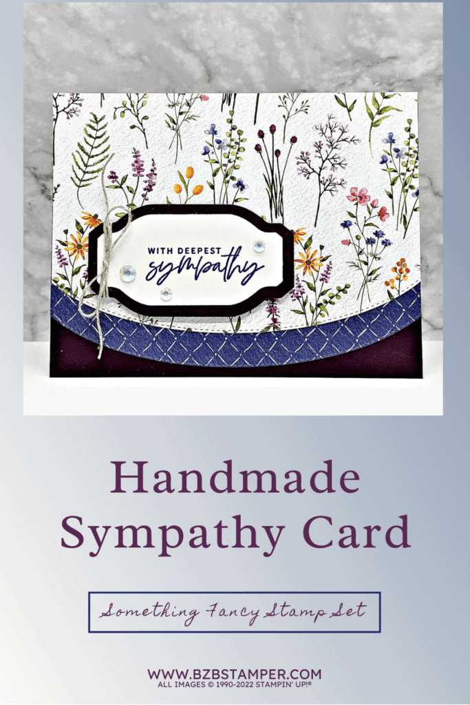 Beautiful Handmade Floral Sympathy Card 1 Handmade Floral Sympathy card with pretty floral paper in Navy's and Purples.