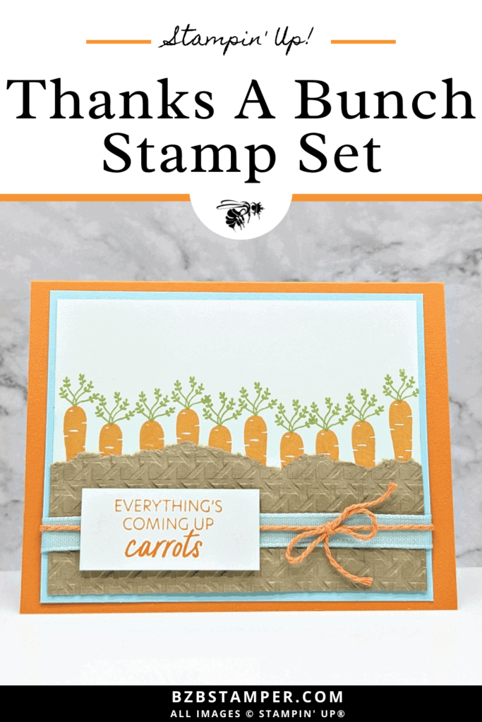 Thanks A Bunch Stamp Set in Orange, Blue and Kraft.
