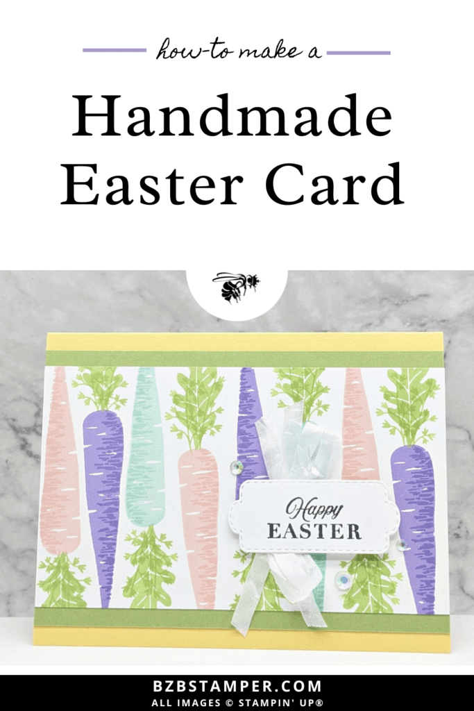 Thanks A Bunch Easter Card 1 Handmade Easter Card with carrots in blue, pink and purple