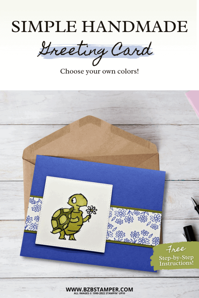 Quick and Easy Handmade Turtle Card 15 021923 stampin up playing in the rain pin2