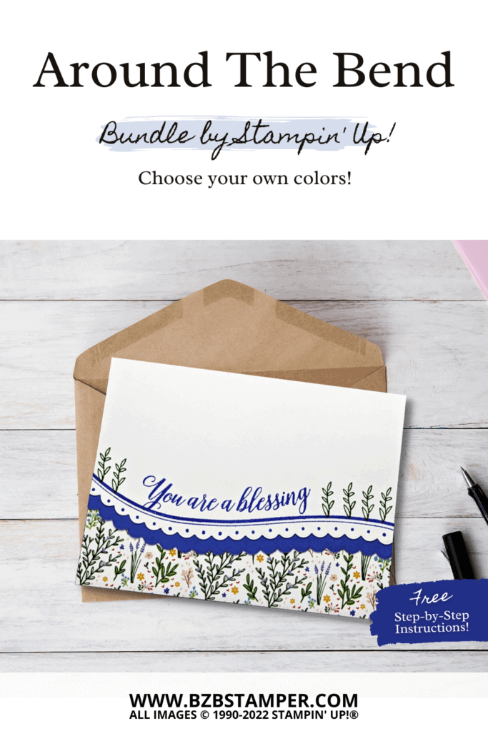 Around the Bend Bundle by Stampin' Up! 12 Around the Bend Bundle by Stampin' Up! with a curved edge in purple and green.