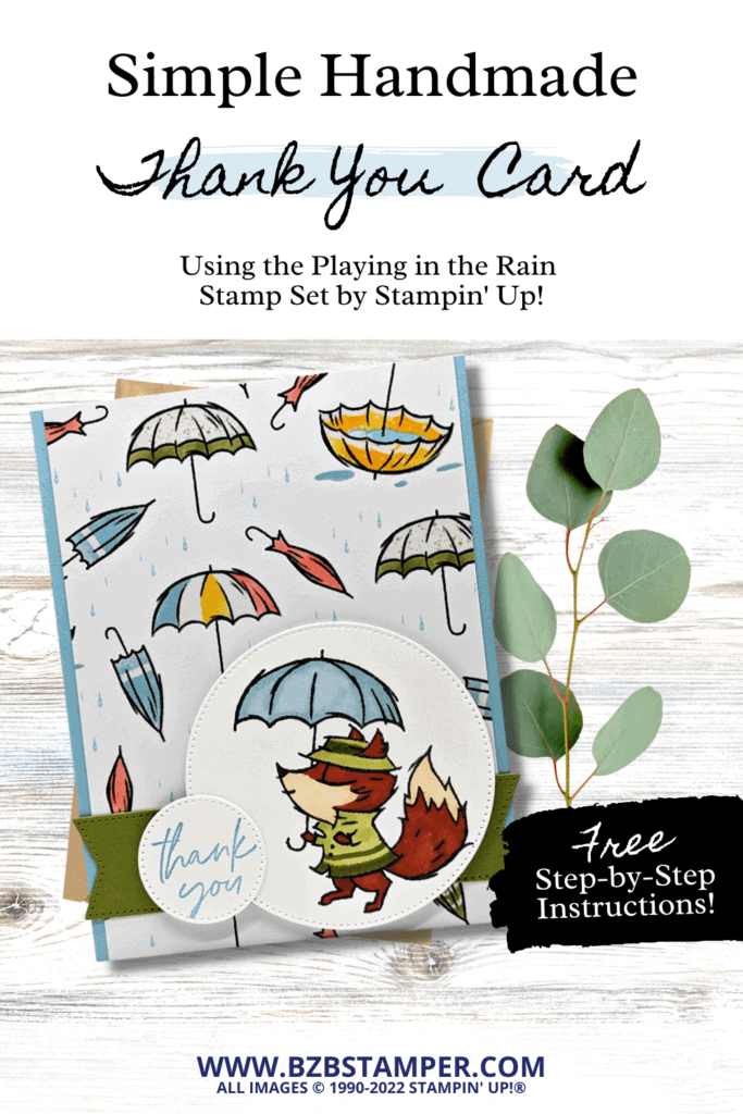 Thank You Card using the Playing in the Rain Stamp Set 21 030323 stampin up playing in the rain pin2
