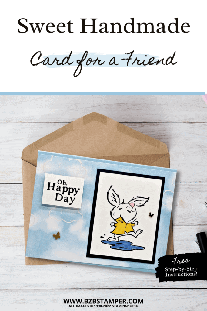 Adorable Playing in the Rain Handmade Card 16 031123 playing in the rain pin2