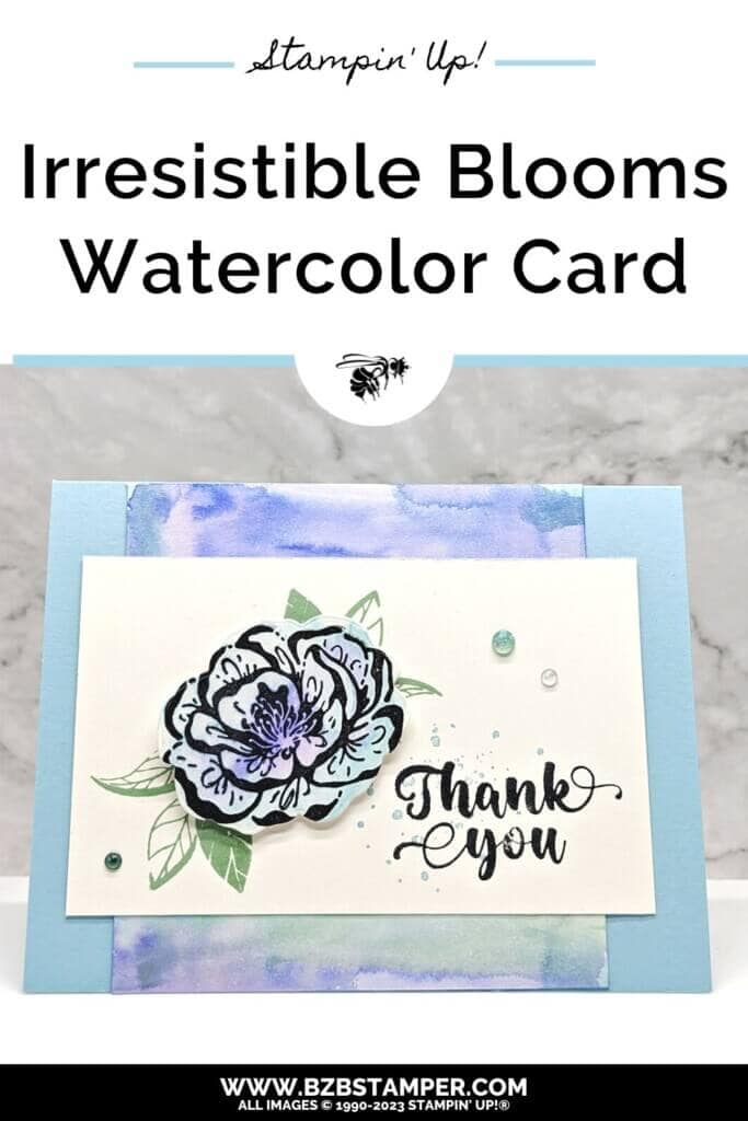 Irresistible Blooms Watercolor Card 1 Irresistible Blooms Watercolor Card in blues and purples