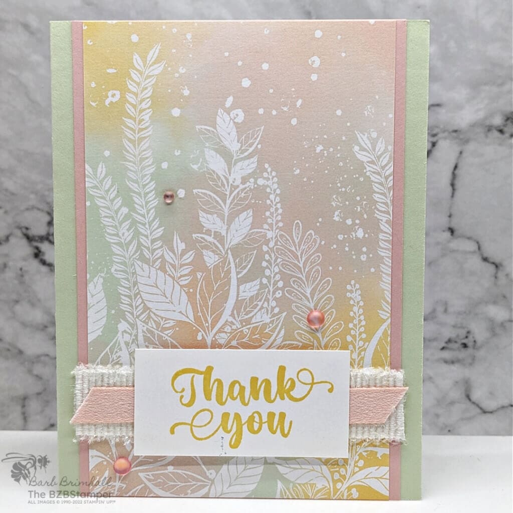 5 Minute Card Using Hello Irresistible Paper 3 032523 stampin up irresistible blooms thank you