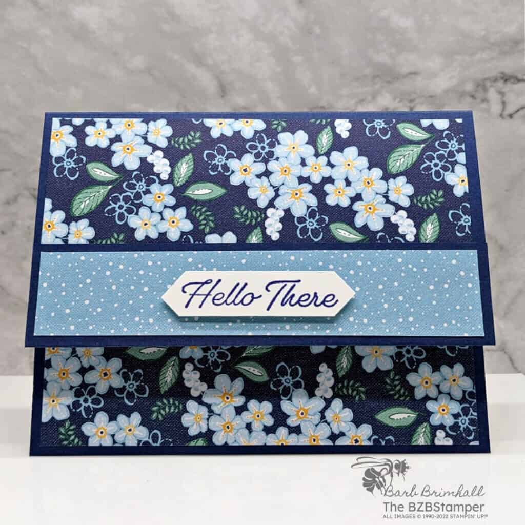 DIY Handmade Card with an Easy Fun Fold Design 2 041623 regency park fun fold blue stampin up