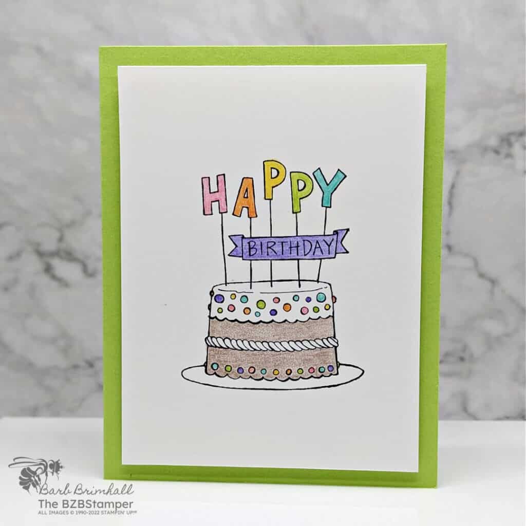 Colorful Handmade Birthday Card 2 042223 best day cake bright stampin up