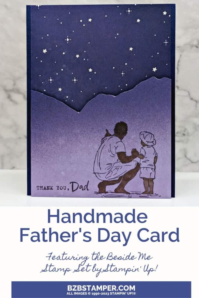 Beside Me Stamp Set by Stampin' Up! 1 Beside Me Stamp Set by Stampin' Up! featuring a father & son looking at the stars in purples.