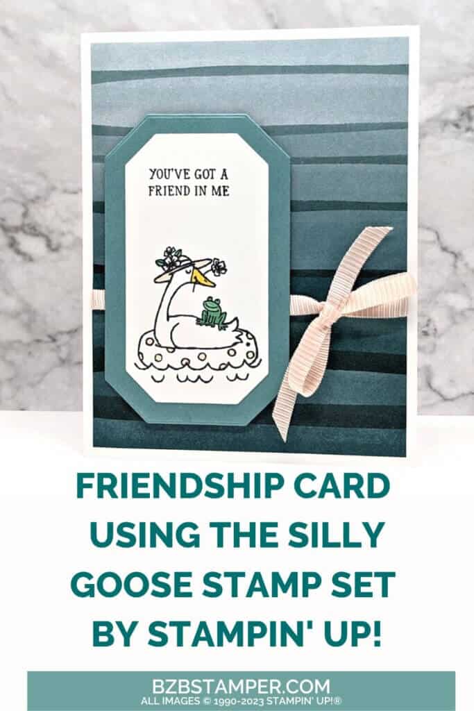 Get Silly with the Silly Goose Stamp Set 1 Silly Goose Stamp Set in blues with a goose in a hat on a float