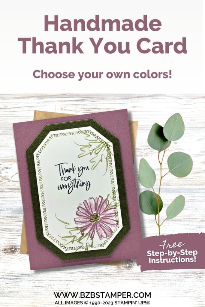 Thank You Card using the Color & Contour Stamp Set 17 061223 stampin up colors and contours pin2