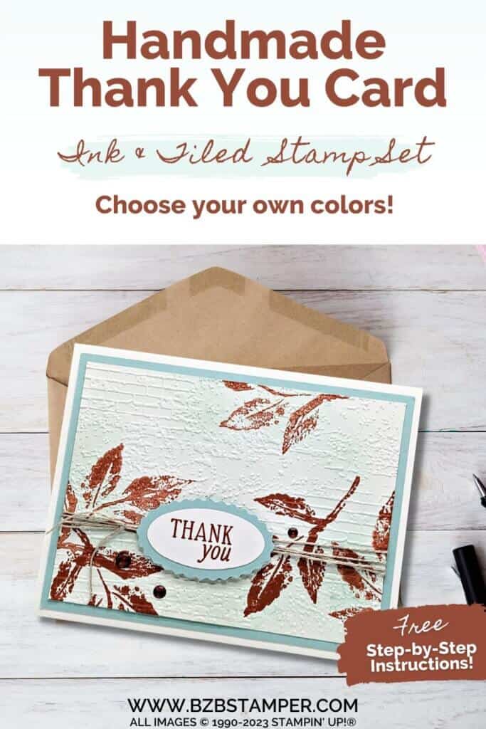 Thank You Card Using the Ink and Tiled Stamp Set 18 063023 stampin up inked and tiled pin2