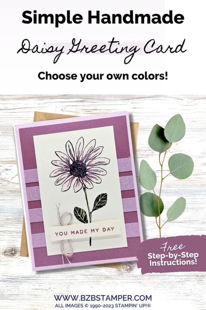 Elegant Daisies Handmade Card 4 071023 stampin up cheerful daisies pin1 2