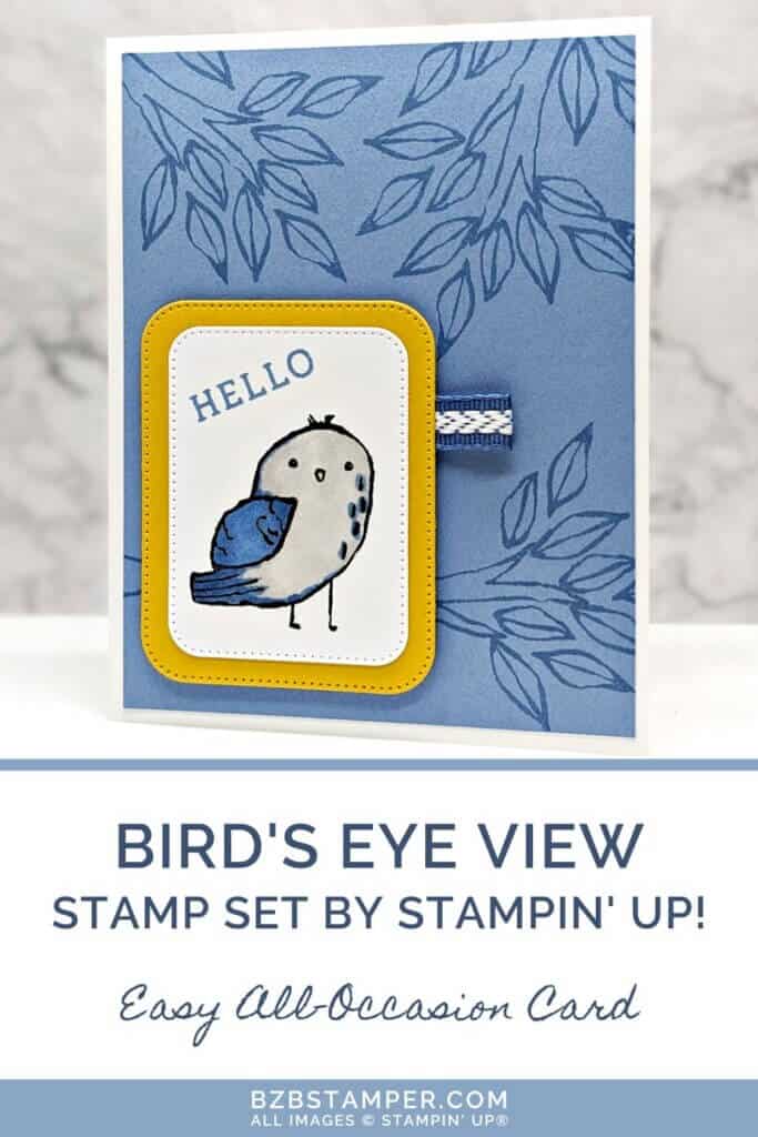 Craft Beautiful Hello Cards with Birds Eye View Stamp Set 4 080123 stamping up birds eye view pin1