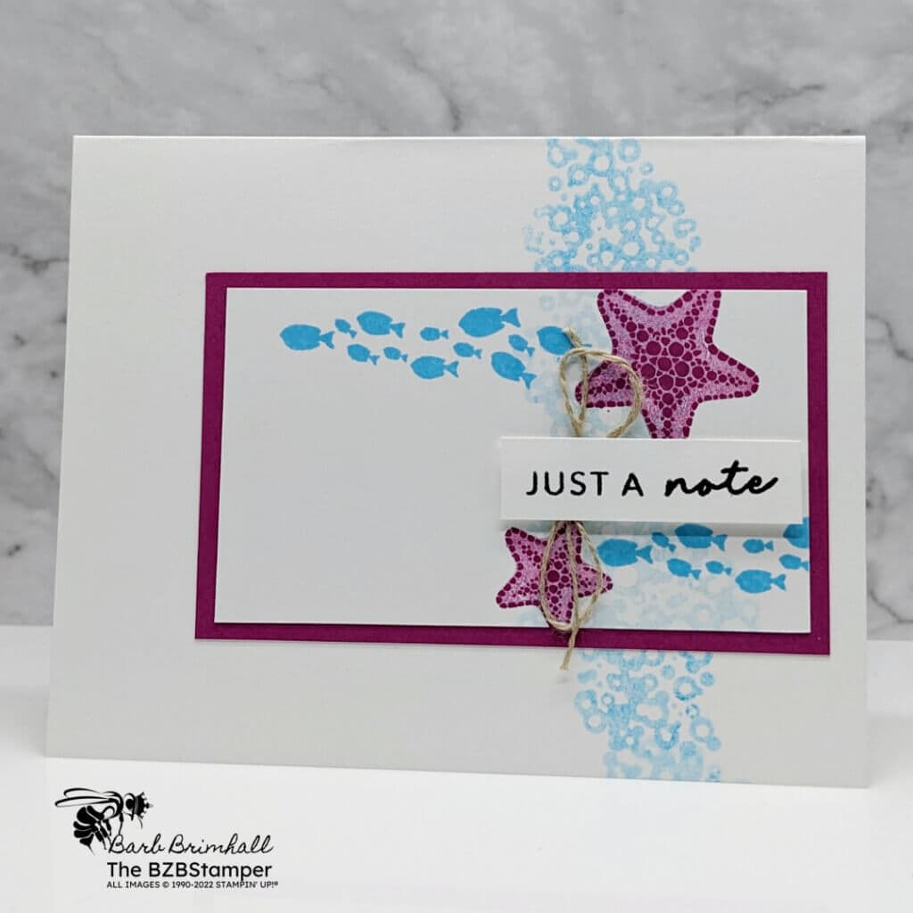 Simple All Occasion Card Tutorial 1 Simple All-Occasion Card Tutorial featuring fishes and sea shells