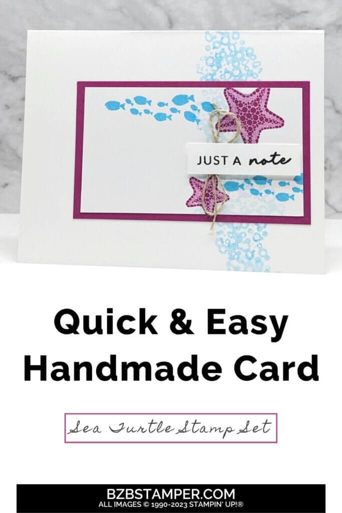 Simple All Occasion Card Tutorial 4 082123 stampin up sea turtle pin1