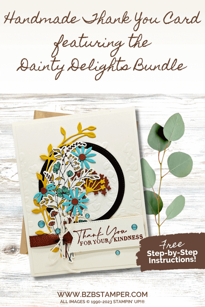 Thank You Card Tutorial featuring Dainty Delights 2 082523 stampin up dainty delight pin2