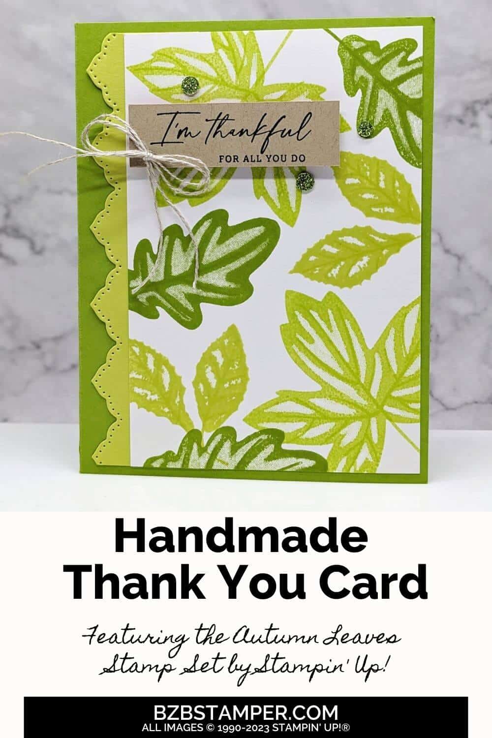 Simple Thank You Card using the Autumn Leaves Stamp Set 6 090623 stampin up autumn leaves pin1