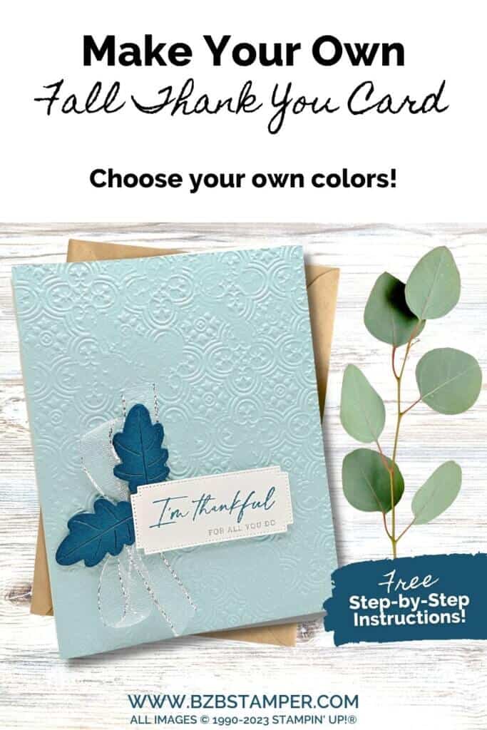 Handmade Thank You Card Tutorial 6 102823 stampin up autumn leaves pin2