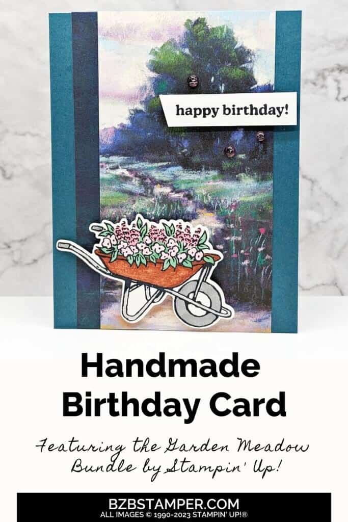 Garden Meadow Handmade Birthday Card 6 111523 stampin up garden meadow pin1