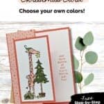 Orange and green Christmas card featuring a giraffee with the sentiment "May your season be one that's festive and fun."