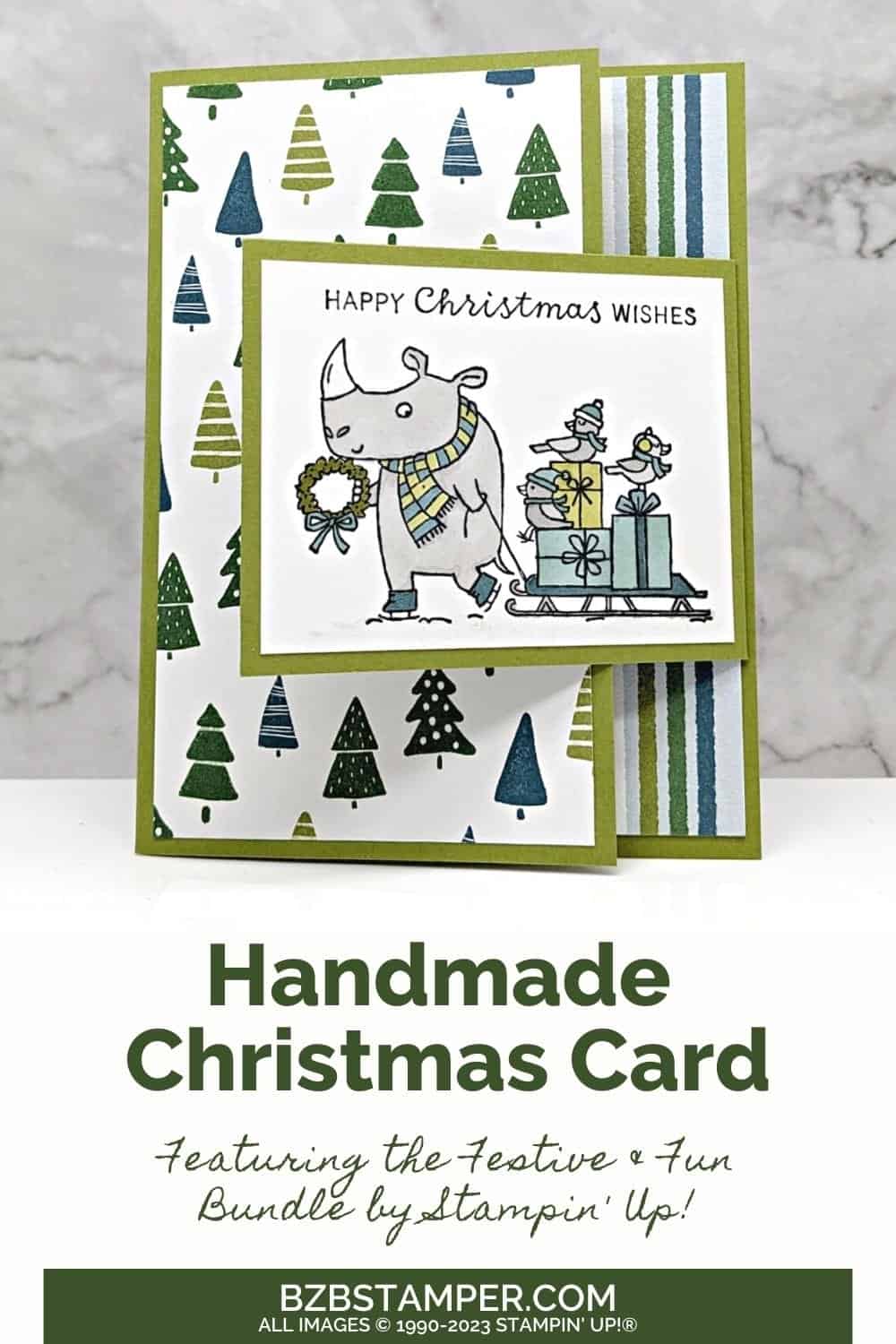 Christmas Card with the Festive and Fun Stamp Set 5 120723 stampin up festive and fun pin1