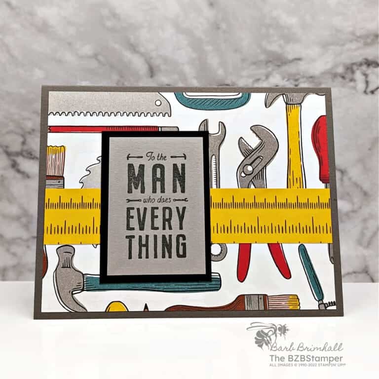 Handmade Card Idea for Men featuring tools and a tape measure