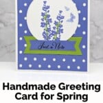 Painted Lavender Stamp Set by Stampin' Up! in purples and greens with Lavender and a butterfly image and a "just a note" sentiment.