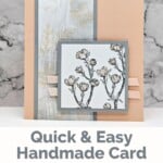 Elegant Yet Simple Handmade Dogwood Card in peach and gray. No sentiment on the card.