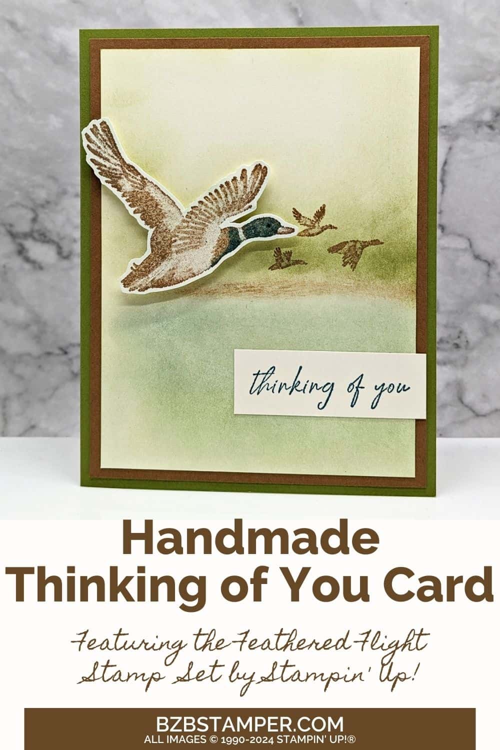 Feathered Flight Thinking of You Card 6 032424 stampin up feathered friends pin1