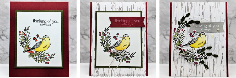 3 Cards using the Wintery Tree Tops Stamp Set 1 082524 Wintery Tree Tops 2