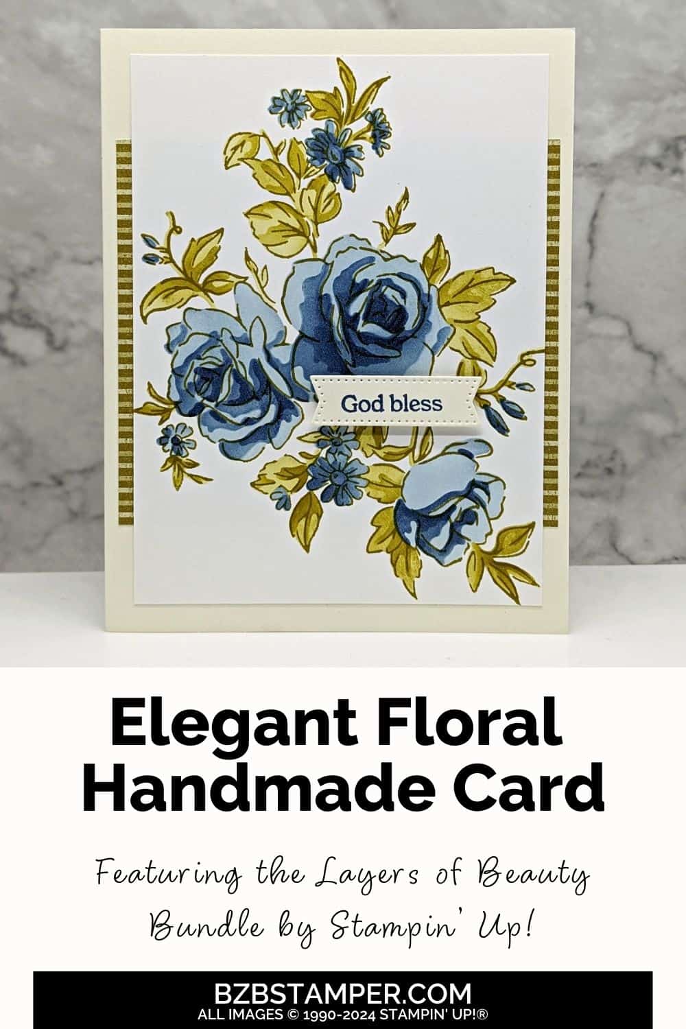 Layers of Beauty Masks by Stampin' Up! 6 Layers of Beauty Masks by Stampin' Up! featuring blue roses with some pretty background paper.