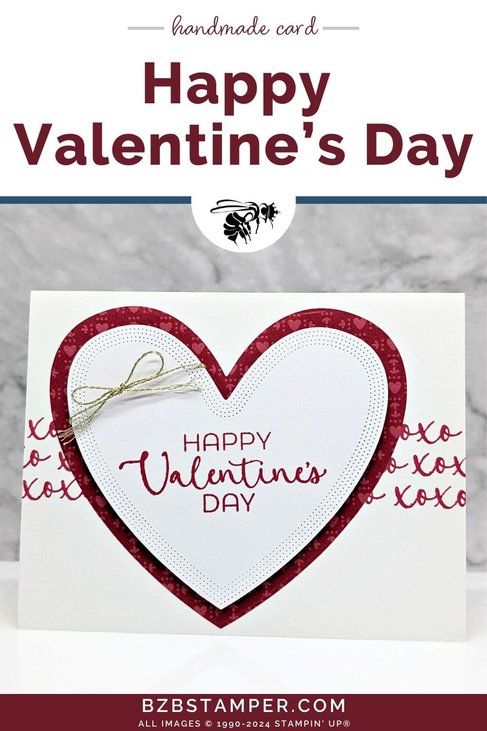 Easy Valentine Card with the Hearts of Elegance Bundle 5 Easy Valentine Card with the Hearts of Elegance Bundle in red and white with a large die-cut heart.
