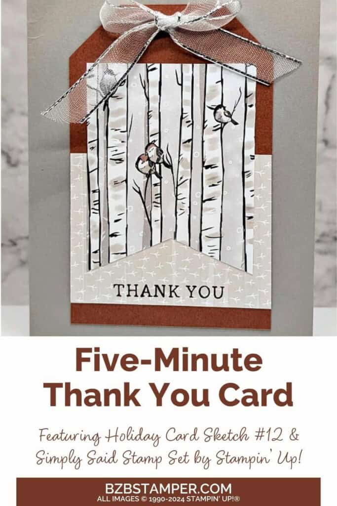 5 Minute Thank You Card using Holiday Sketch 12 7 120524 stampin up holiday card sketch12 pin1