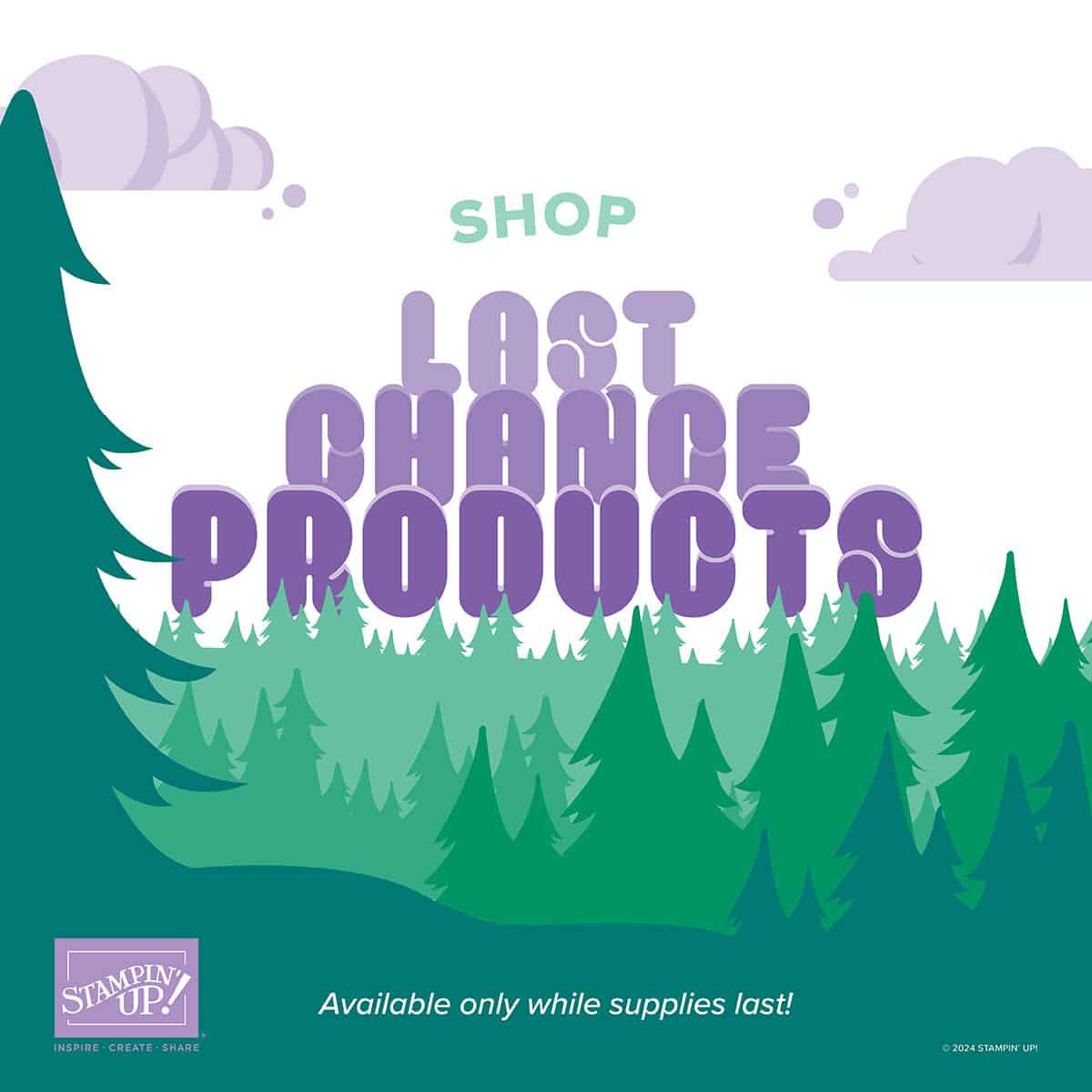 Shop the Stampin Up Last Chance Sale! 1 Shop the Stampin Up Last Chance Sale! featuring trees logo in purple and green