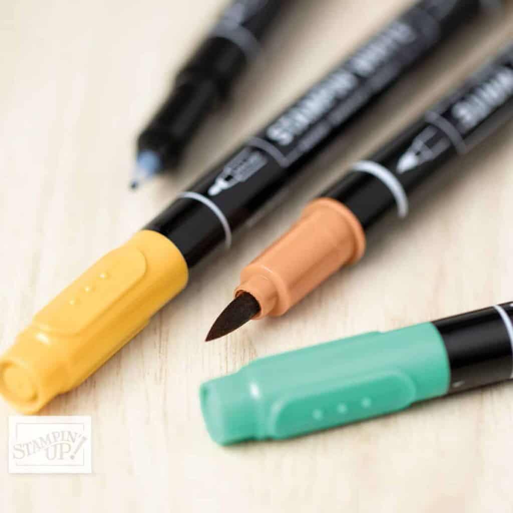 Stampin' Up! Stampin' Write Markers: Features & Tips 1 Stampin' Up! Stampin' Write Markers: Features & Tips picture of several markers in different colors.