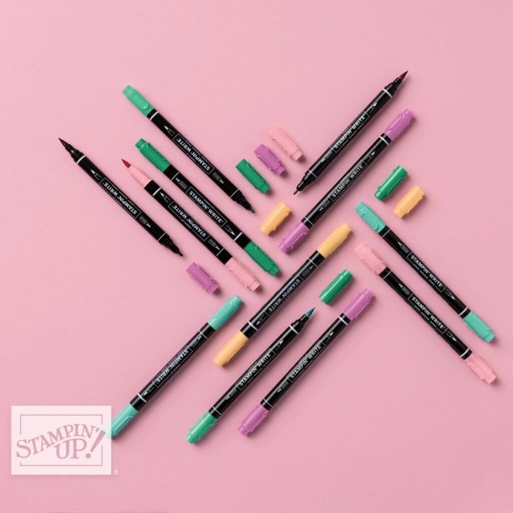Stampin' Up! Stampin' Write Markers: Features & Tips 2 Stampin' Up! Stampin' Write Markers: Features & Tips picture of several markers in different colors.