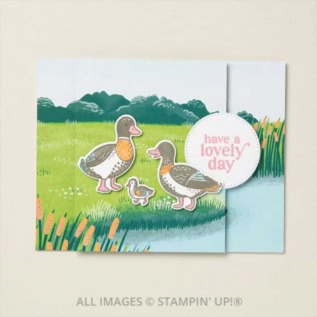 Stampin' Up! Stampin' Write Markers: Features & Tips 5 Stampin' Up! Stampin' Write Markers used to add details on a card featuring ducks.