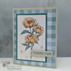 Soft Gingham Floral Card with Gallery Blooms 18 051425 coffee and a card gallery blooms