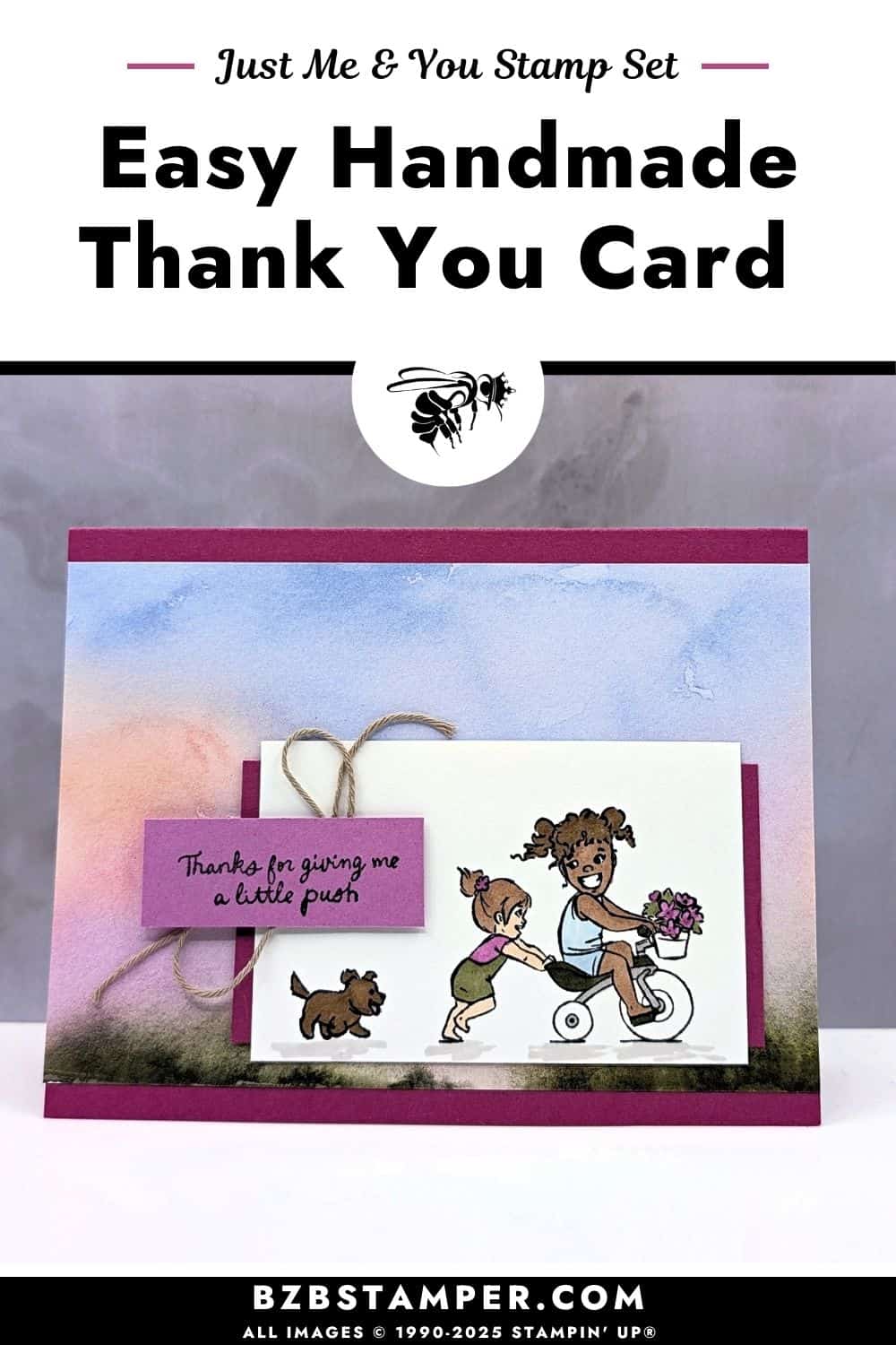 Thank You Card with the Just Me and You Stamp Set 6 081625 stampin up just me and you pin1