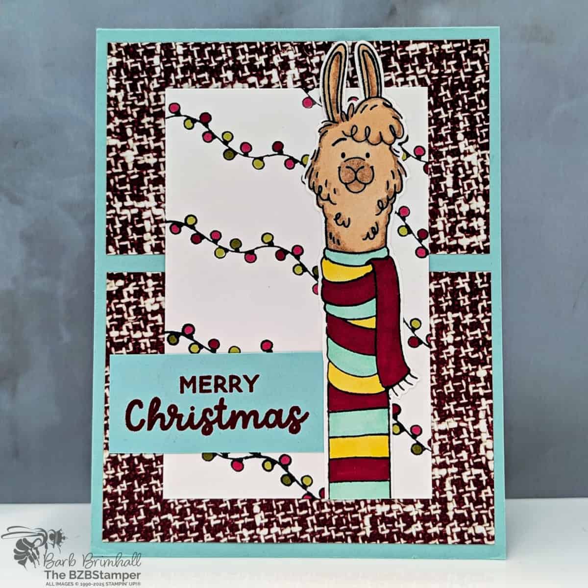 Holiday Cards using the Long Time No See Stamp Set 4 081725 stampin up long time no see llama 2wb