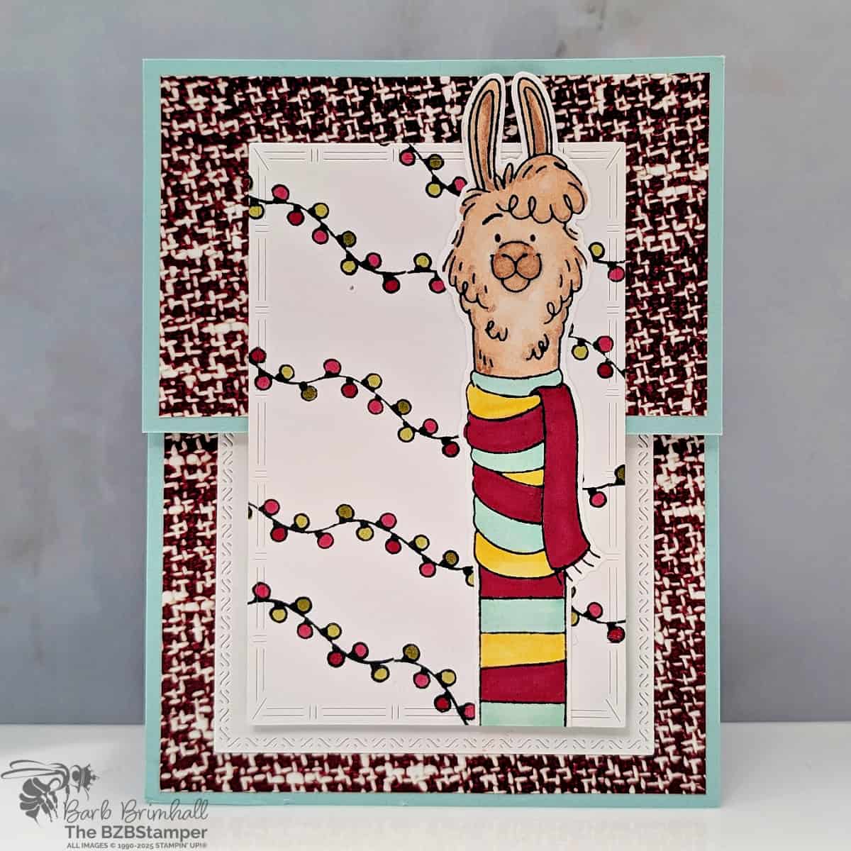 Holiday Cards using the Long Time No See Stamp Set 5 081725 stampin up long time no see llama 3qb