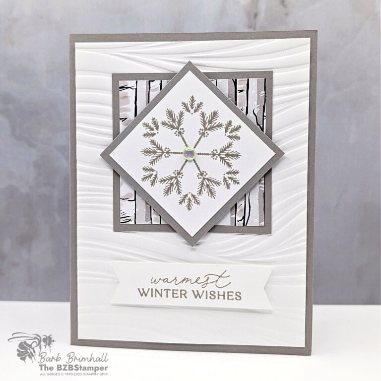 Handmade Winter Card with the Delicate Pines Stamps